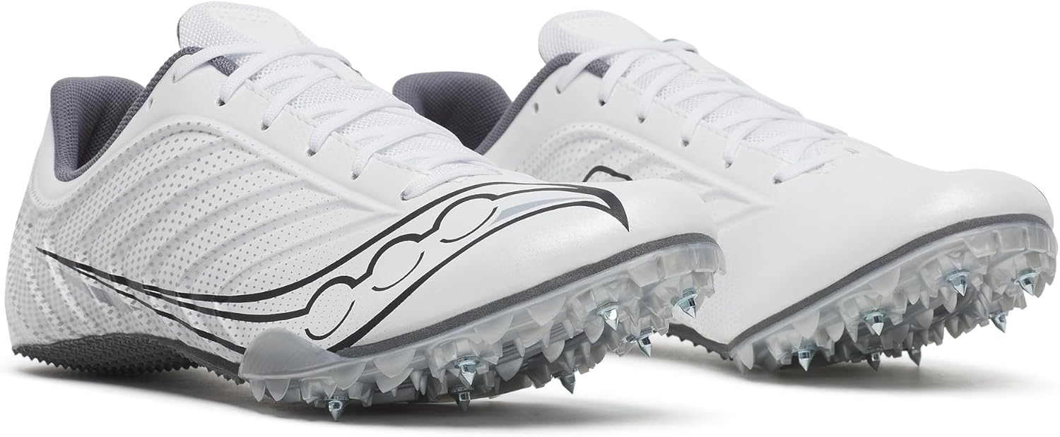 Saucony Men's Spitfire 5 Track Shoe 8.5 White/Carbon